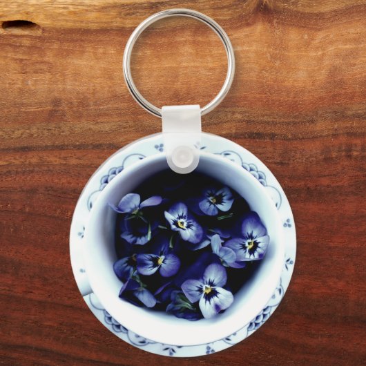 Tea Cup Violet Sleutelhanger (Voorkant)