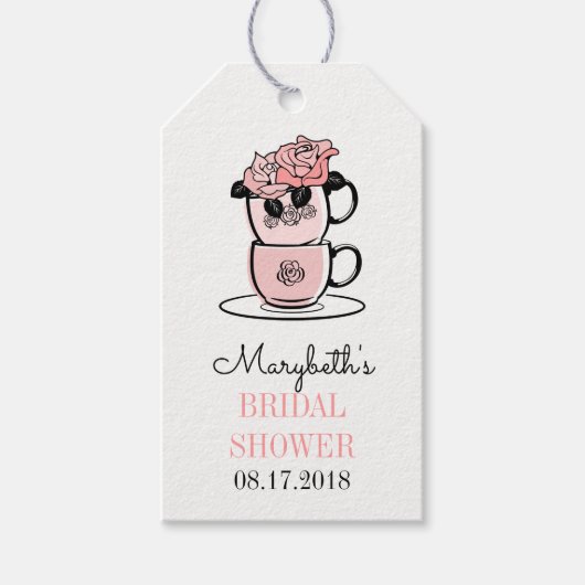 Tea Cup Vrijgezellenfeest Gift Labels Cadeaulabel (Voorkant)