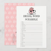 Tea Cup Vrijgezellenfeest Word Scramble Game Kaart (Voorkant / Achterkant)