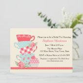 Tea Cups and Rozen, Bridal Tea Kaart (Staand voorkant)