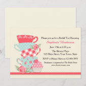 Tea Cups and Rozen, Bridal Tea Kaart (Voorkant / Achterkant)