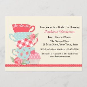Tea Cups and Rozen, Bridal Tea Kaart