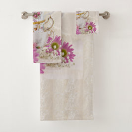 Tea Cups en Daisies Bad Handdoek
