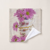 Tea Cups en Daisies Bad Handdoek (Wasdoekje)