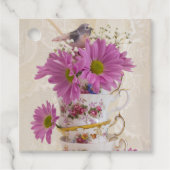 Tea Cups en Daisies Bedankjes Labels (Voorkant)