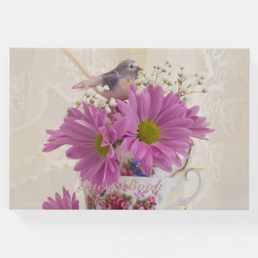 Tea Cups en Daisies Gastenboek (Voorkant)