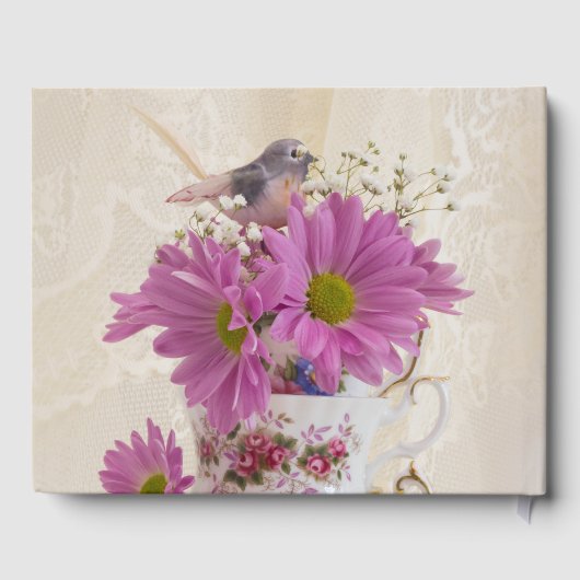 Tea Cups en Daisies Gastenboek (Achterkant)