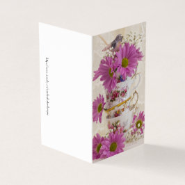 Tea Cups en Daisies Kaart
