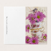 Tea Cups en Daisies Kaart (Buitenkant ongevouwen)