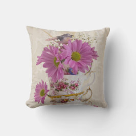 Tea Cups en Daisies Kussen