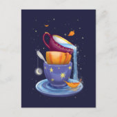 Tea cups Herfst Whimsical Briefkaart (Voorkant)