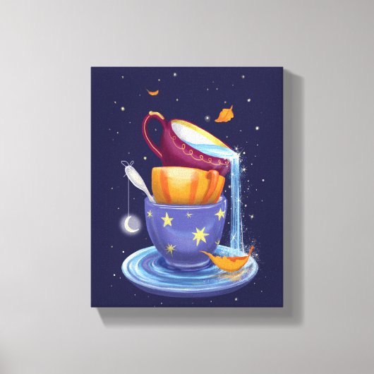 Tea cups Herfst Whimsical Canvas Print (Voorkant)