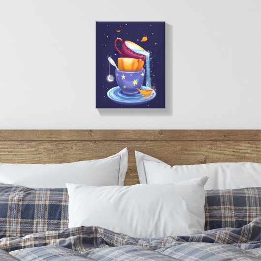 Tea cups Herfst Whimsical Canvas Print (Insitu (Slaapkamer))