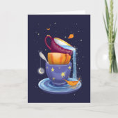Tea cups Herfst Whimsical Feestdagen Kaart (Voorkant)
