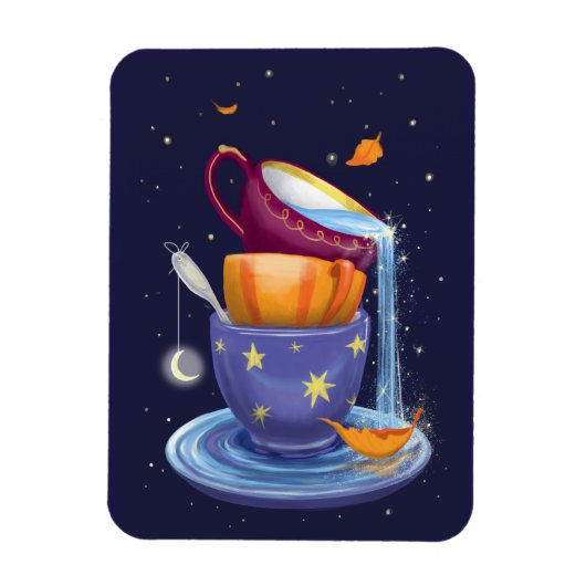 Tea cups Herfst Whimsical Magnet Magneet (Verticaal)