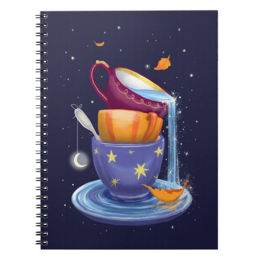 Tea cups Herfst Whimsical Notitieboek (Voorkant)