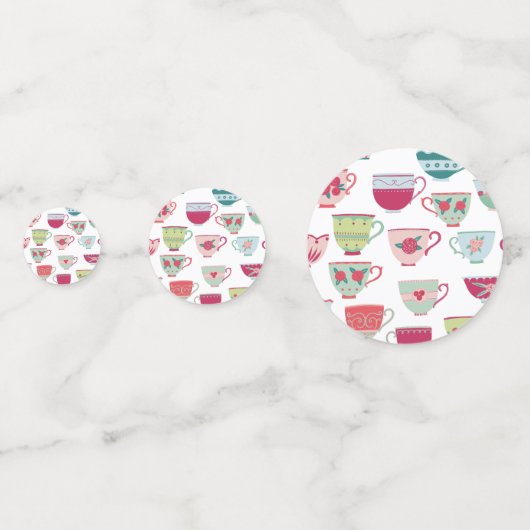 Tea Cups Modern  Confetti (Voorkanten)