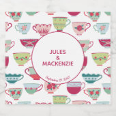 Tea Cups Modern  Likeurfles Etiket (Enkel label)