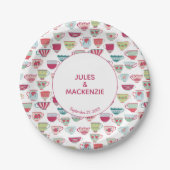 Tea Cups Modern  Papieren Bordje (Voorkant)