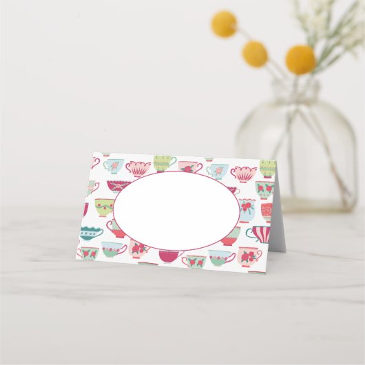 Tea Cups Modern  Plaatskaartje (Voorkant)