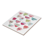 Tea Cups Modern Retro Tegeltje (Zijkant)