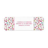 Tea Cups Modern  Return Address Etiket (Voorkant)
