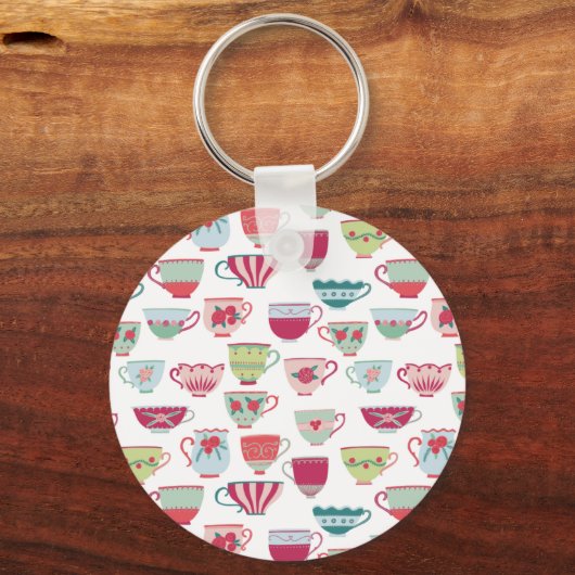 Tea Cups Modern Sleutelhanger (Voorkant)