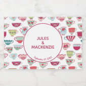 Tea Cups Modern  Sparkling Wijnetiket (Enkel label)