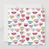 Tea Cups Modern Vintage Wedding Kaart (Achterkant)