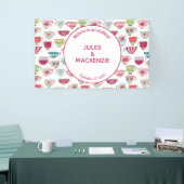 Tea Cups Modern Vintage Wedding Spandoek (Beurs)
