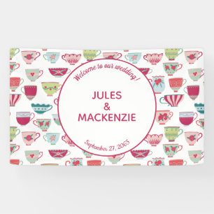 Tea Cups Modern Vintage Wedding Spandoek