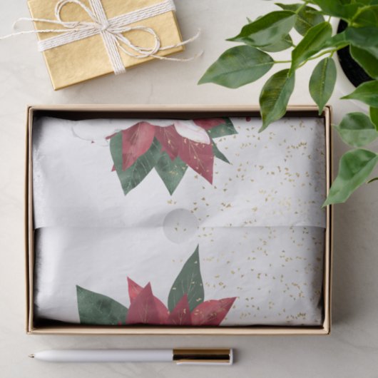 Tea Cups Poinsettia Rabbit Kerstmis Tissuepapier (Geschenk)