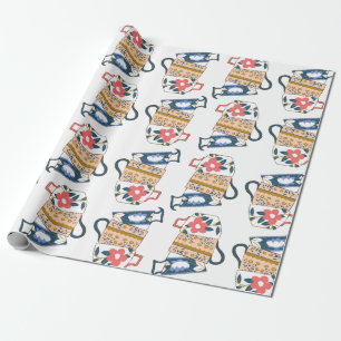 Tea Cups Wrapping Paper Cadeaupapier