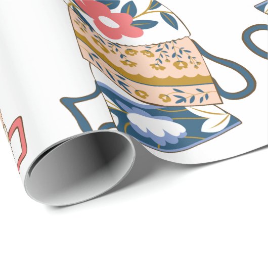 Tea Cups Wrapping Paper Cadeaupapier (Rol Hoek)