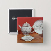 Tea-dienst aangeboden aan Carl Linnaeus Vierkante Button 5,1 Cm (Voorkant /achterkant)