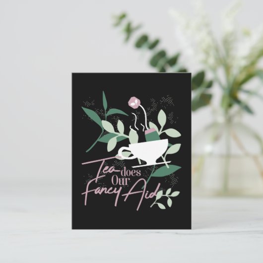 Tea doet onze fancy hulp briefkaart (Staand voorkant)