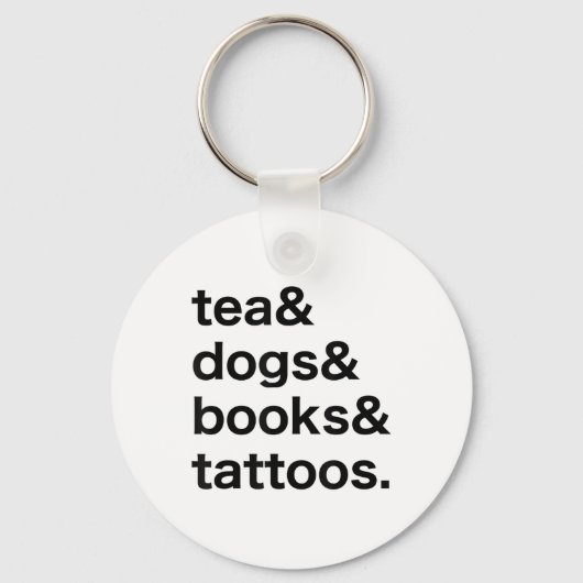 Tea Dogs Boeken Tattoos _1 Sleutelhanger (Voorkant)