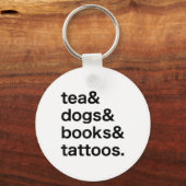 Tea Dogs Boeken Tattoos _1 Sleutelhanger (Voorkant)