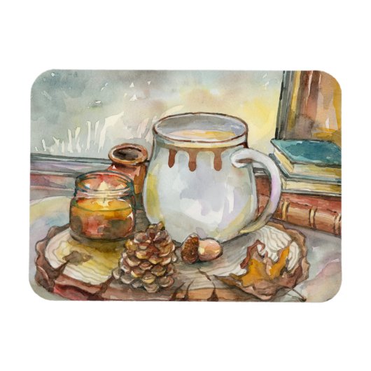 Tea door het Venster Magneet (Horizontaal)