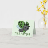 Tea Drink Ladybug Kaart (Gele Bloem)