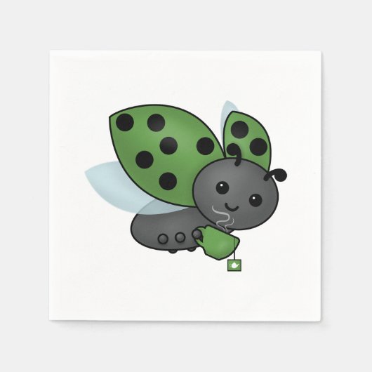 Tea Drink Ladybug Napkins Servet (Voorkant)