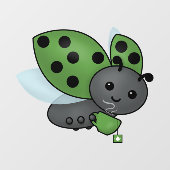 Tea Drink Ladybug Window Cling Raamsticker (Vel)