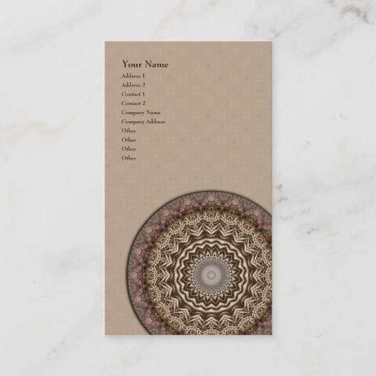 Tea Dyed Mandala ・ Verticaal Visitekaartje (Voorkant)