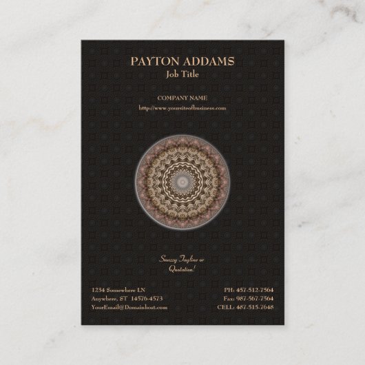 Tea Dyed Mandala ・ Verticaal Visitekaartje (Voorkant)