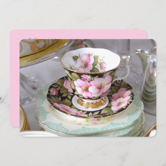 Tea en Cake  uitnodiging vanmiddag (Voorkant / Achterkant)