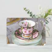 Tea en Cake  uitnodiging vanmiddag (Staand voorkant)