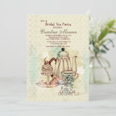 Tea en Desserts Bridal Shower Invitation Kaart (Staand voorkant)