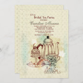 Tea en Desserts Bridal Shower Invitation Kaart (Voorkant / Achterkant)