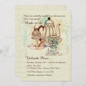 Tea en desserts Invitation Kaart (Voorkant / Achterkant)