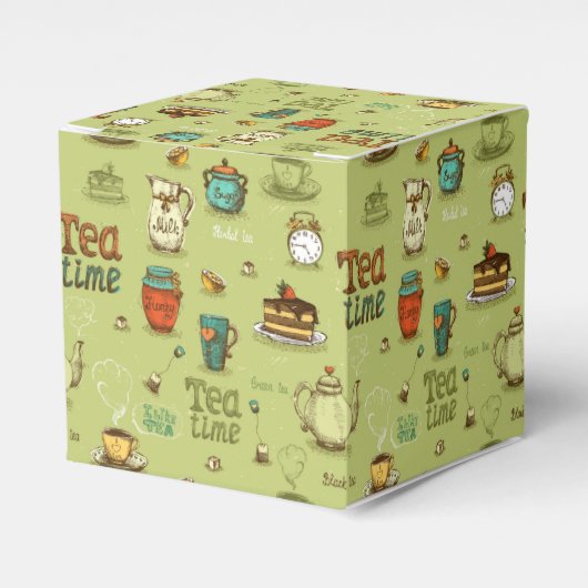 Tea en Honey Tea Time in Green Bedankdoosjes (Voorkant Zijde)